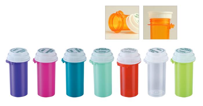 Convertible Empty Plastic Vials with Child Resistant Screw Cap